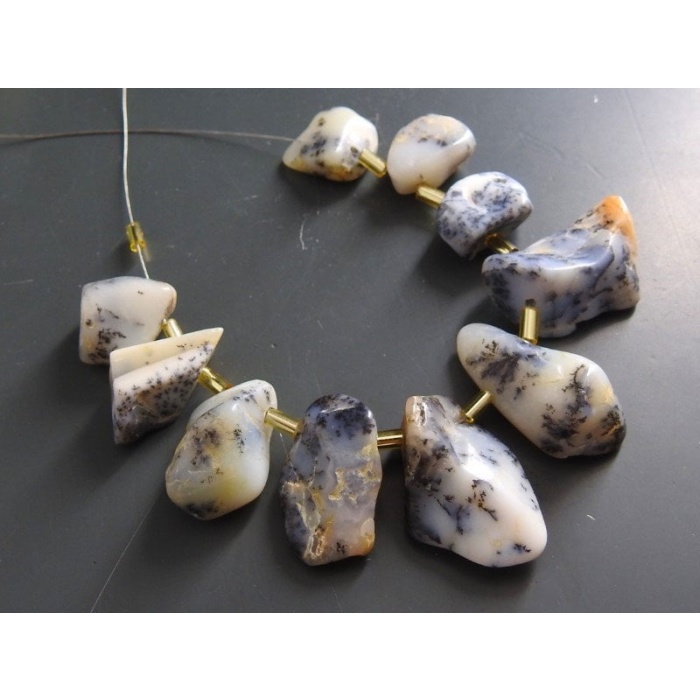 Dendritic Opal Rough Bead,Briolettes,Loose Raw Stone,10Piece Strand 26X17To13X10MM Approx,100%Natural,Wholesale Price,New Arrival R5 | Save 33% - Rajasthan Living 7