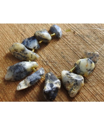 Dendritic Opal Rough Bead,Briolettes,Loose Raw Stone,10Piece Strand 26X17To13X10MM Approx,100%Natural,Wholesale Price,New Arrival R5 | Save 33% - Rajasthan Living 3