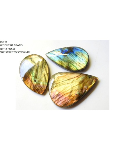 Labradorite Smooth Cabochons Lot,Fancy Shape,Multi Yellow Flashy Fire,Loose Stone,Handmade Gemstone,Pendent,For Making Jewelry C-1 | Save 33% - Rajasthan Living 3