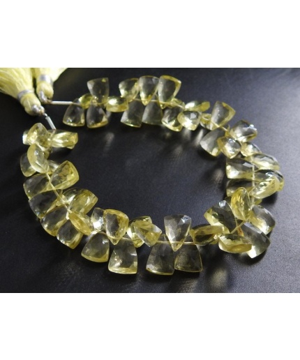 Lemon Quartz Faceted Long Trillions,Briolette,Teardrop,Bead,Pyramid,Drop,Loose Stone 100%Natural 8Inch 11X7To10X7MM Approx PME-BR8 | Save 33% - Rajasthan Living