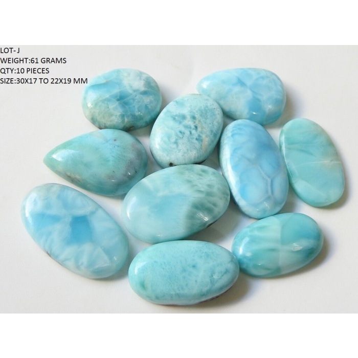 Larimar Smooth Cabochon,Fancy Shape,Gemstone Lot,Loose Stone,For Making Pendent,Jewelry,Handmade,Blue Color,One Of A Kind C2 | Save 33% - Rajasthan Living 14