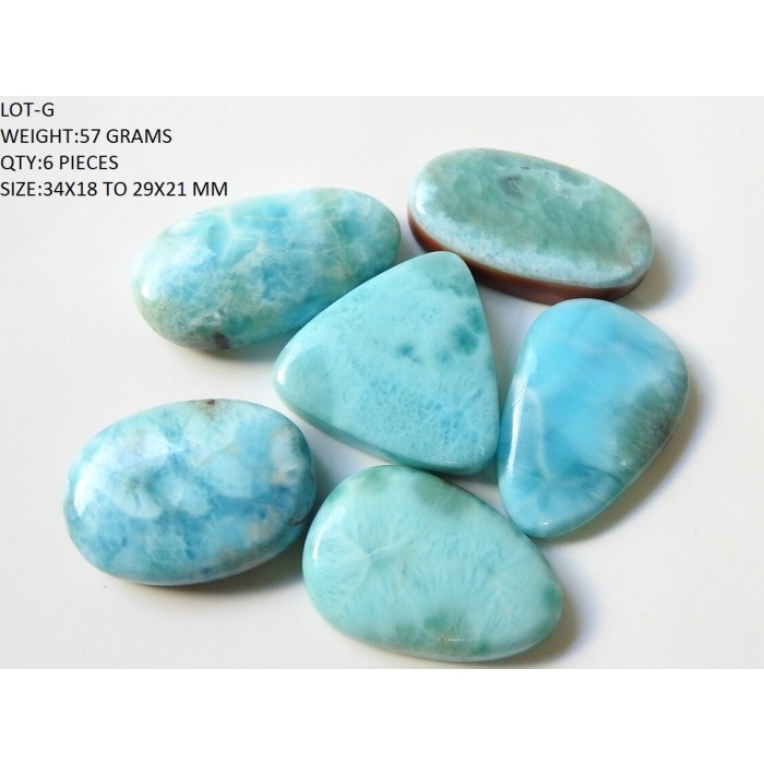 Larimar Smooth Cabochon,Fancy Shape,Gemstone Lot,Loose Stone,For Making Pendent,Jewelry,Handmade,Blue Color,One Of A Kind C2 | Save 33% - Rajasthan Living 11