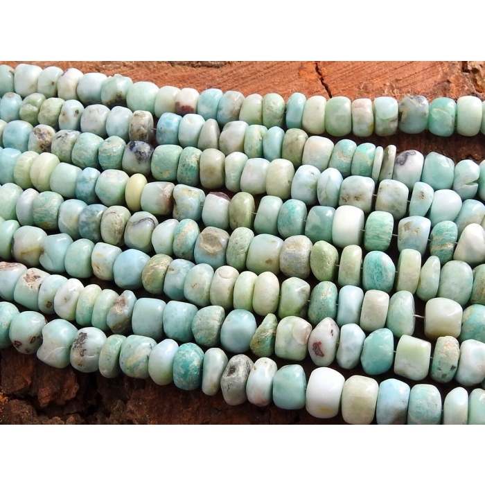 Larimar Smooth Roundel Bead,Handmade,Loose Stone,Blue,Necklace,For Making Jewelry 100%Natural 16Inch Strand B14 | Save 33% - Rajasthan Living 10