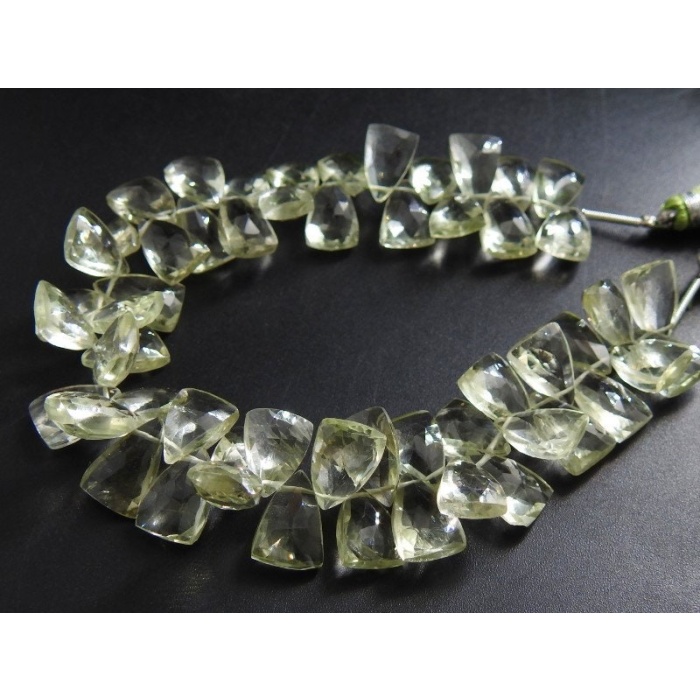 Green Amethyst Trillions,Faceted,Triangle,Briolette,Teardrop,Pyramid,Drop,Loose Bead,8Inch 12X7To11X8MM Approx,100%Natural PME-BR6 | Save 33% - Rajasthan Living 12