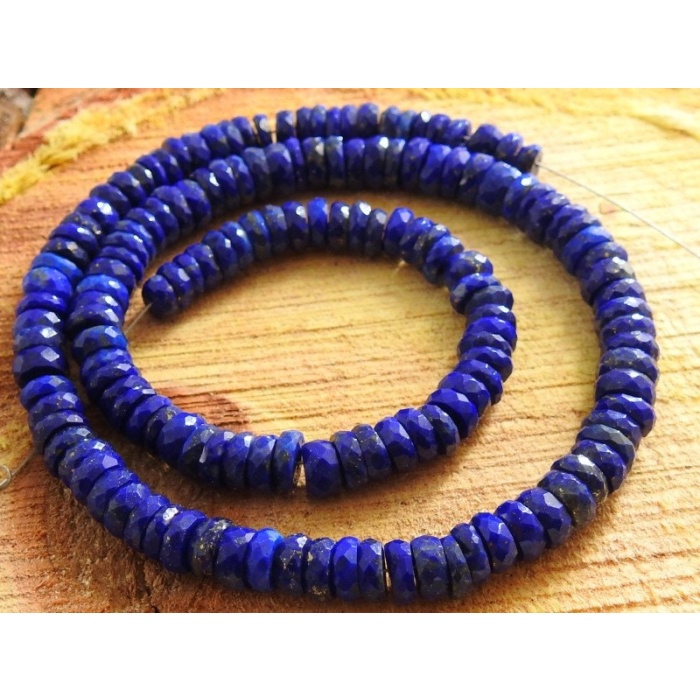 Lapis Lazuli Faceted Tyre,Coin,Button,Wheel Shape Beads,Handmade,Loose Stone,For Jewelry Making,8Inch 6To9MM Approx,100%Natural PME-T1 | Save 33% - Rajasthan Living 5