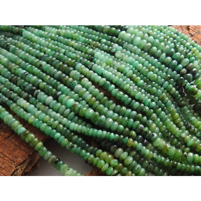 Emerald Smooth Roundel Bead,Shaded,Loose Stone,Handmade,Zambian Bead,For Making Jewelry,Necklace 100%Natural 14Inch Strand PME(B12) | Save 33% - Rajasthan Living 9
