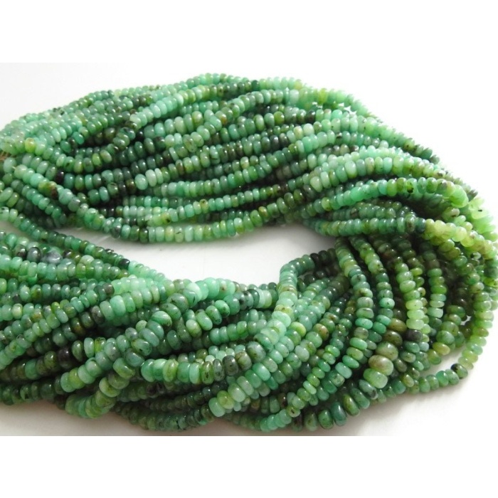 Emerald Smooth Roundel Bead,Shaded,Loose Stone,Handmade,Zambian Bead,For Making Jewelry,Necklace 100%Natural 14Inch Strand PME(B12) | Save 33% - Rajasthan Living 11