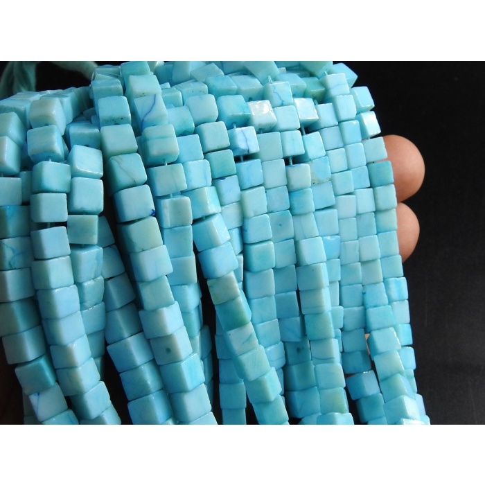 Blue Indian Opal Smooth Cubes,Box,Cuboid Shape Bead,16Inch Strand 6MM Approx,Wholesale Price,New Arrival (pme)CB1 | Save 33% - Rajasthan Living 6