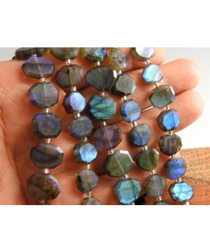 Labradorite Faceted Briolette,Fancy Oval,Irregular Shape,Bead,Loose Stone,Handmade,15Piece 13X12To12X10MM Approx,100%Natural PME(B12) | Save 33% - Rajasthan Living 3