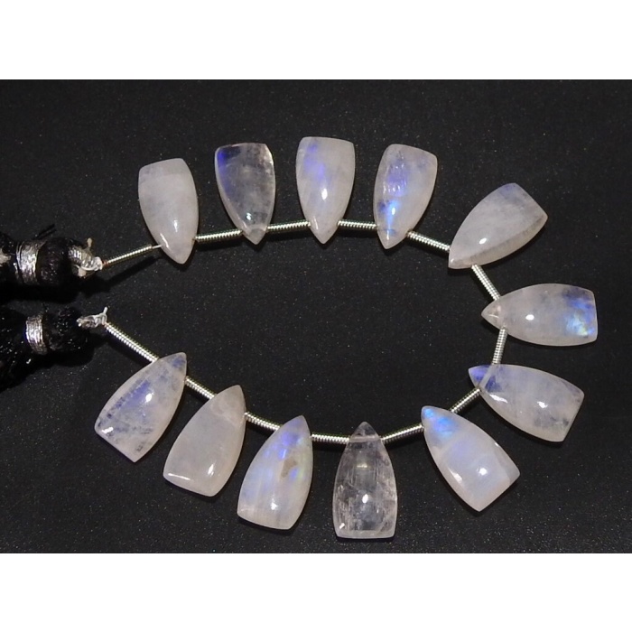 White Rainbow Moonstone Smooth Long Triangle,Trillion,Briolette,Teardrop,Pyramid,Drop,Loose Bead,Multi Fire 100%Natural 15X8MM Pair PME-CY3 | Save 33% - Rajasthan Living 6