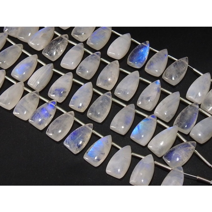 White Rainbow Moonstone Smooth Long Triangle,Trillion,Briolette,Teardrop,Pyramid,Drop,Loose Bead,Multi Fire 100%Natural 15X8MM Pair PME-CY3 | Save 33% - Rajasthan Living 7