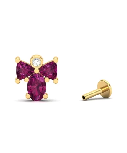 Dainty Natural Rhodolite Garnet 14K Stud Earrings, Handmade Cartilage Earrings For Women, Everyday Gemstone Earring For Her, January Jewelry | Save 33% - Rajasthan Living