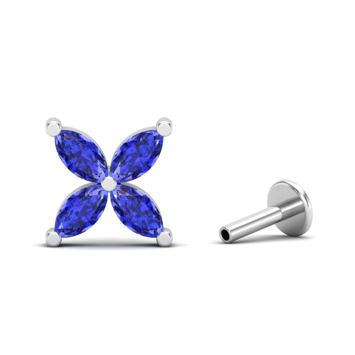 Dainty Natural Tanzanite 14K Stud Earrings, Handmade Butterfly Stud Earrings For Her, Everyday Gemstone Earring For Women, Party Earrings | Save 33% - Rajasthan Living 5