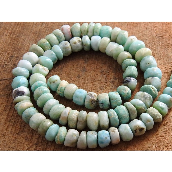 Larimar Smooth Roundel Bead,Handmade,Loose Stone,Blue,Necklace,For Making Jewelry 100%Natural 16Inch Strand B14 | Save 33% - Rajasthan Living 9