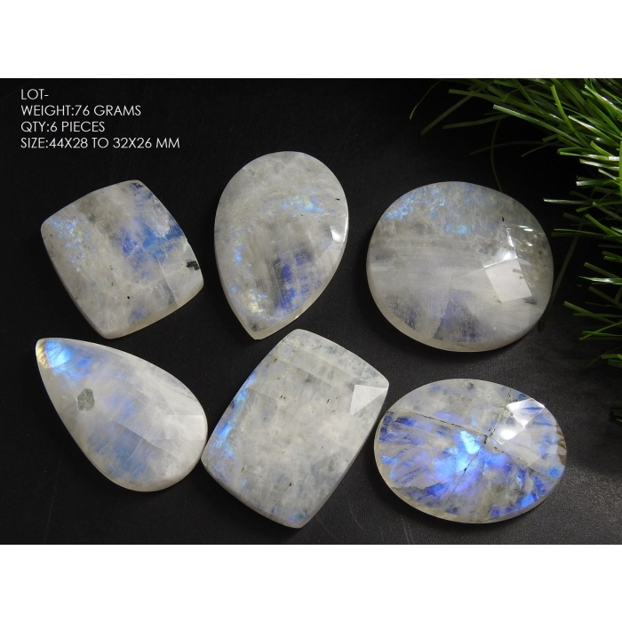 White Rainbow Moonstone Cabochon,Faceted,Fancy Shape,Gemstone,Handmade,Loose Stone,Pendent,For Jewelry Making C1 | Save 33% - Rajasthan Living 5