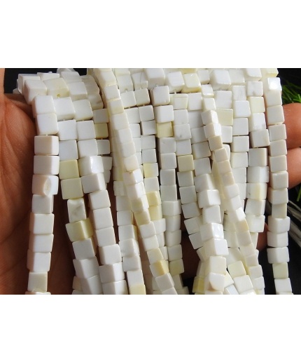 Indian Opal Smooth Cubes,Box,Cuboid Shape,Beads,White,Handmade,Loose Stone,Wholesaler,Supplies,16Inch Strand,100%Natural PME-CB1 | Save 33% - Rajasthan Living 3