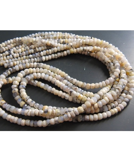 100%Natural/Dendrite Opal Faceted Roundel Bead/Loose Stone/Handmade/Shaded/Necklace/For Making Jewelry/18Inch Strand 4MM Approx/PME(B8) | Save 33% - Rajasthan Living 3