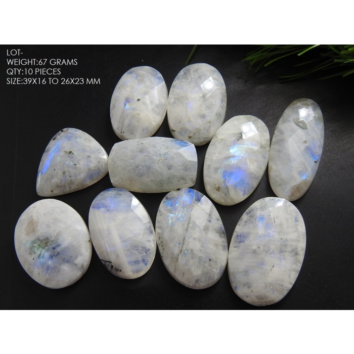 White Rainbow Moonstone Cabochon,Faceted,Fancy Shape,Gemstone,Handmade,Loose Stone,Pendent,For Jewelry Making C1 | Save 33% - Rajasthan Living 6