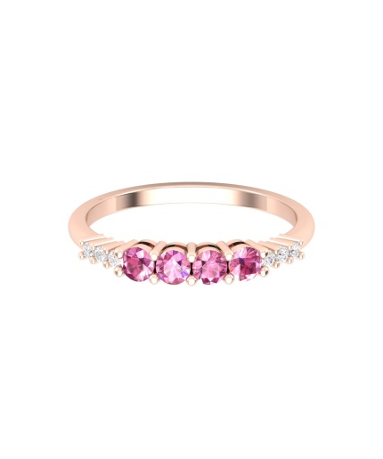 Solid 14K Gold Natural Pink Spinel Ring, Everyday Gemstone Ring For Her, Handmade Jewellery For Women,  Birthstone Multistone Ring | Save 33% - Rajasthan Living 3