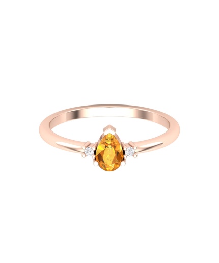 Natural Citrine Solid 14K Gold Ring, Everyday Gemstone Ring For Her, Handmade Jewellery For Women, November Birthstone Statement Ring | Save 33% - Rajasthan Living