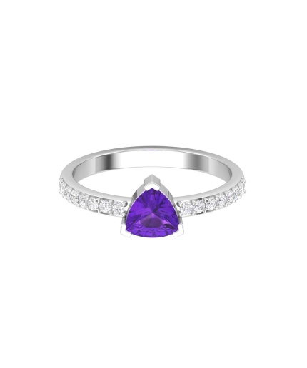 14K Solid Natural Amethyst Statement Ring, Gold Wedding Ring For Women, Everyday Gemstone Jewelry For Her, February Birthstone Diamond Ring | Save 33% - Rajasthan Living