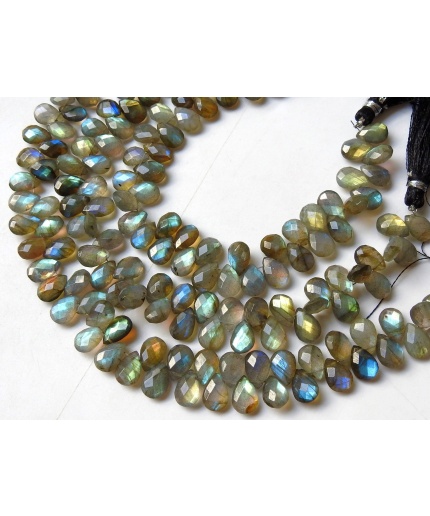 Labradorite Faceted Teardrop,Spectrolite,Drop,Multi Fire,Loose Stone,Handmade,For Making Jewelry 8Inch 10X7MM Approx 100%Natural PME-BR1 | Save 33% - Rajasthan Living