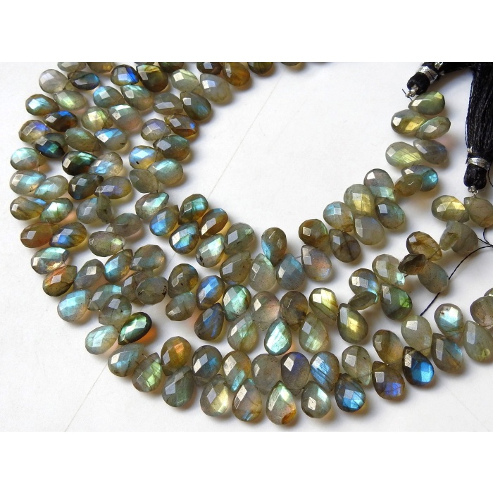 Labradorite Faceted Teardrop,Spectrolite,Drop,Multi Fire,Loose Stone,Handmade,For Making Jewelry 8Inch 10X7MM Approx 100%Natural PME-BR1 | Save 33% - Rajasthan Living 5