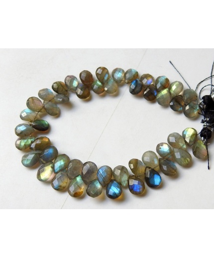 Labradorite Faceted Teardrop,Spectrolite,Drop,Multi Fire,Loose Stone,Handmade,For Making Jewelry 8Inch 10X7MM Approx 100%Natural PME-BR1 | Save 33% - Rajasthan Living 3