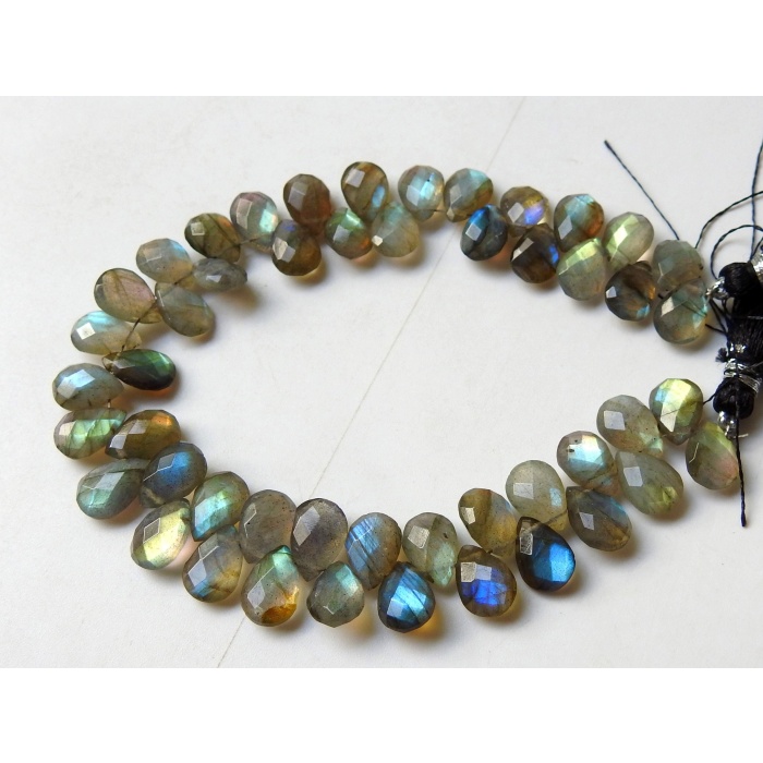 Labradorite Faceted Teardrop,Spectrolite,Drop,Multi Fire,Loose Stone,Handmade,For Making Jewelry 8Inch 10X7MM Approx 100%Natural PME-BR1 | Save 33% - Rajasthan Living 6