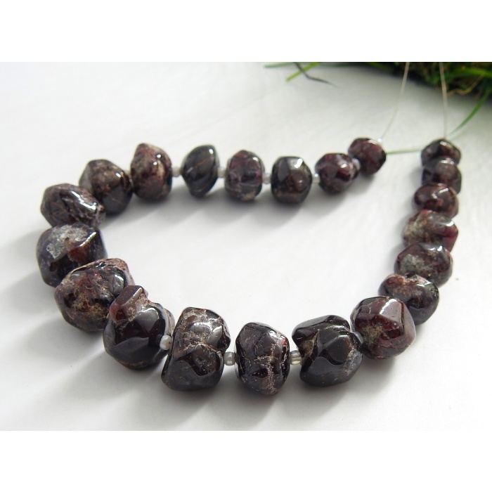 Garnet Natural Rough Roundel Beads,Loose Raw,Polished,Minerals,For Making Jewelry,One Of A Kind,Wholesaler,Supplies 8Inch Strand R2 | Save 33% - Rajasthan Living 8