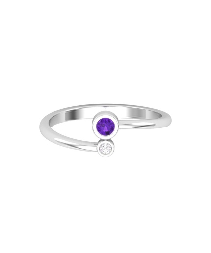 Natural Amethyst 14K Dainty Stacking Ring, Rose Gold Statement Ring For Women, February Birthstone Promise Ring For Her, Everyday Gemstone | Save 33% - Rajasthan Living 5