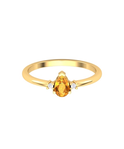 Natural Citrine Solid 14K Gold Ring, Everyday Gemstone Ring For Her, Handmade Jewellery For Women, November Birthstone Statement Ring | Save 33% - Rajasthan Living 3