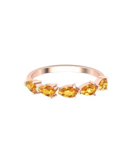 Natural Citrine 14K Solid Stacking Ring, Rose Gold Statement Ring For Women, November Birthstone Promise Ring For Her, Everyday Gemstone | Save 33% - Rajasthan Living 3