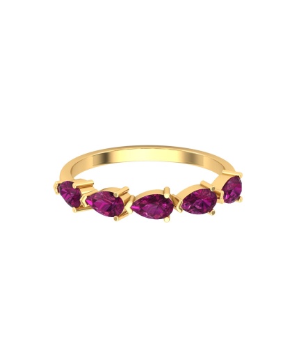 14K Solid Natural Garnet Statement Band, Gold Wedding Ring For Women, Gold Wedding Ring For Her, January Birthstone Promise Ring | Save 33% - Rajasthan Living 5