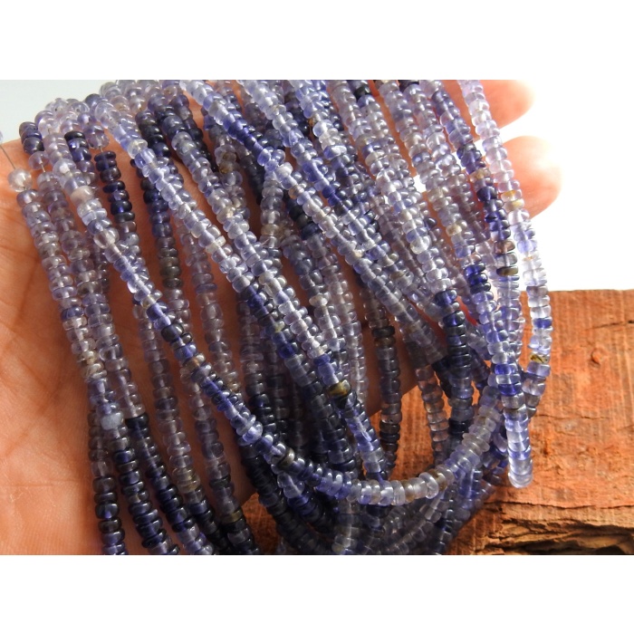 Iolite Smooth Roundel Bead,Handmade,Multi Shaded,Loose Stone,Necklace,For Making Jewelry,Blue,Wholesaler 16Inch 4MM Approx 100%Natural B10 | Save 33% - Rajasthan Living 8