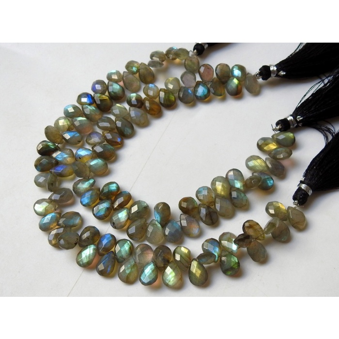 Labradorite Faceted Teardrop,Spectrolite,Drop,Multi Fire,Loose Stone,Handmade,For Making Jewelry 8Inch 10X7MM Approx 100%Natural PME-BR1 | Save 33% - Rajasthan Living 9