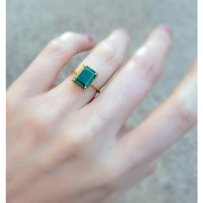 Emerald Engagement Ring, 3 Carat Emerald Ring, Emerald Solitaire Ring, Emerald Anniversary Ring, Emerald Cocktail Ring, 14K Yellow Gold Ring | Save 33% - Rajasthan Living 7