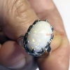 4.02 Carat Natural Australian White Opal Ring, Natural White Fire Opal – Australia 925 Sterling Silver Ring | Save 33% - Rajasthan Living 12