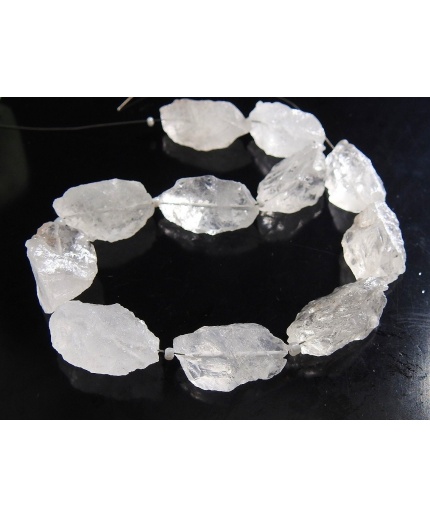 Natural Crystal Quartz Hammer Beads,Marquise Shape,Handmade,Loose Raw,Minerals Rough,Wholesaler 10Piece 26X14To18X11MM Approx PME(R1) | Save 33% - Rajasthan Living 3