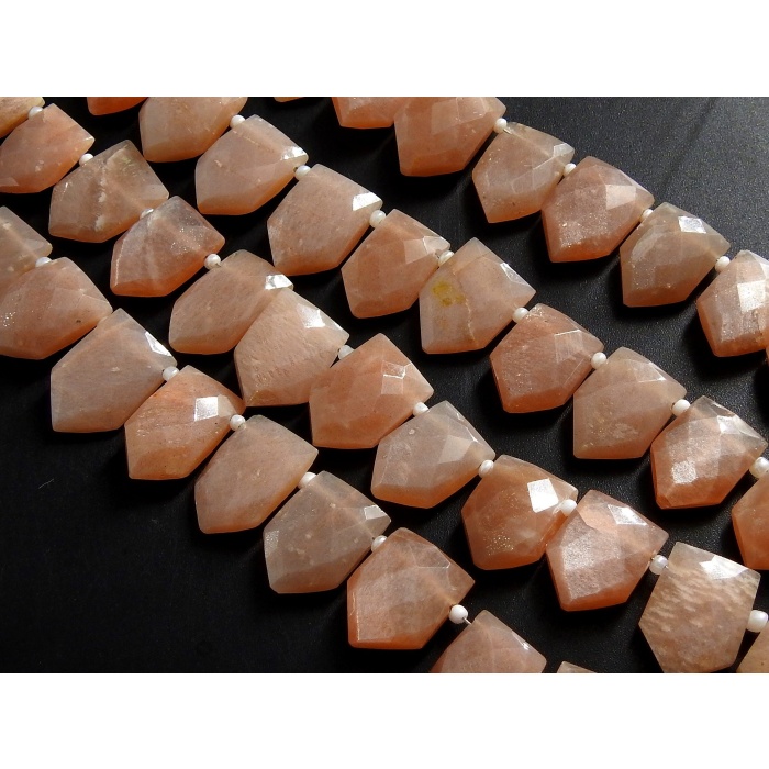 Peach Moonstone Faceted Pentagon,Fancy Cut,Briolette,Loose Stone,Handmade,Earrings Jewelry 20Piece 18X12To13X10MM Approx 100%Natural(pme)BR2 | Save 33% - Rajasthan Living 11