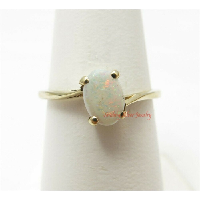 4.02 Carat Australian White  Opal And Zircon Ring In 14k Yellow Gold Plated ring | Save 33% - Rajasthan Living 5
