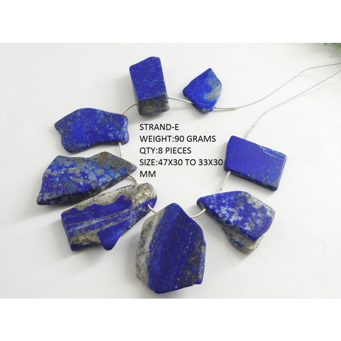 Lapis Lazuli Rough Slice,Slab,Briolette,For Making Jewelry,Loose Raw,Matte Polished,Nuggets,One Of A Kind 100%Natural R4 | Save 33% - Rajasthan Living 9