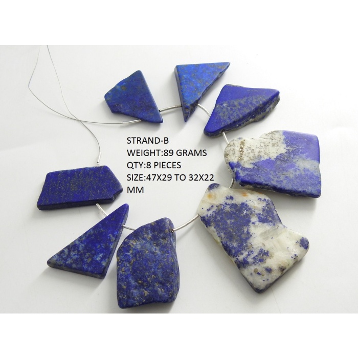 Lapis Lazuli Rough Slice,Slab,Briolette,For Making Jewelry,Loose Raw,Matte Polished,Nuggets,One Of A Kind 100%Natural R4 | Save 33% - Rajasthan Living 6