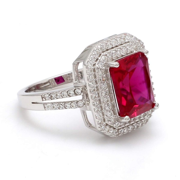Natural Ruby 925 Sterling Silver Cubic Zirconia Glam Cocktail American Diamond Ring For Women 5 Carat Red Ruby Ring | Save 33% - Rajasthan Living 6