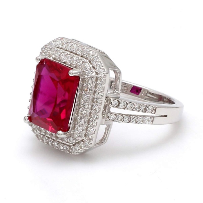 Natural Ruby 925 Sterling Silver Cubic Zirconia Glam Cocktail American Diamond Ring For Women 5 Carat Red Ruby Ring | Save 33% - Rajasthan Living 7