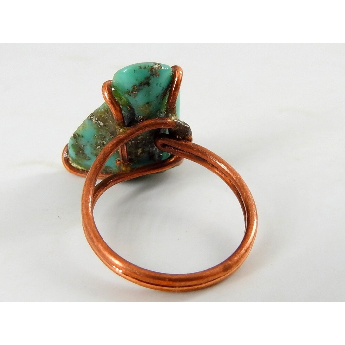 Arizona Turquoise Wire Wrapping Rings,Rough,Slice,Slab,Polished,Copper Jewelry,Adjustable,One Of A Kind,Wholesale Price,15-20MM Long CJ-1 | Save 33% - Rajasthan Living 12