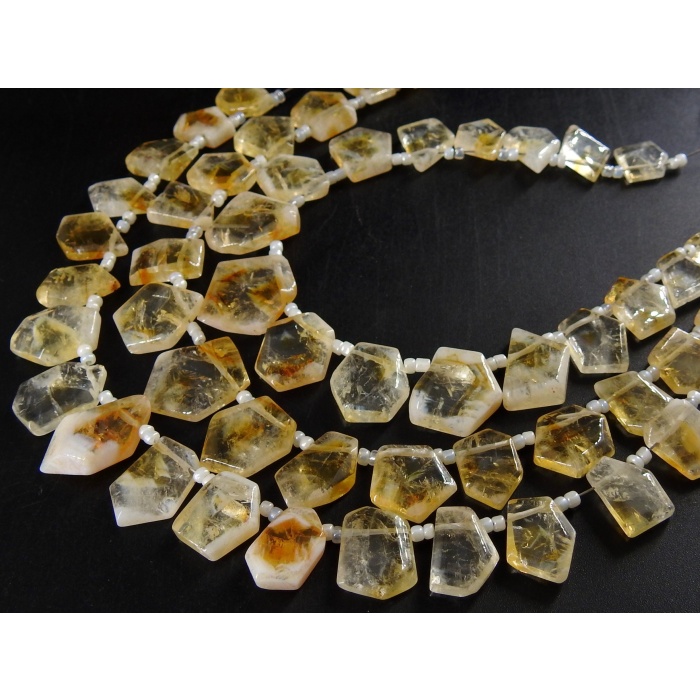 Natural Citrine Rough Crystal Slice,Polished,Slab,Nugget,Minerals Stone,Loose Raw,For Making Jewelry,8Inch Strand 17X15To10X9MM Approx R5 | Save 33% - Rajasthan Living 11