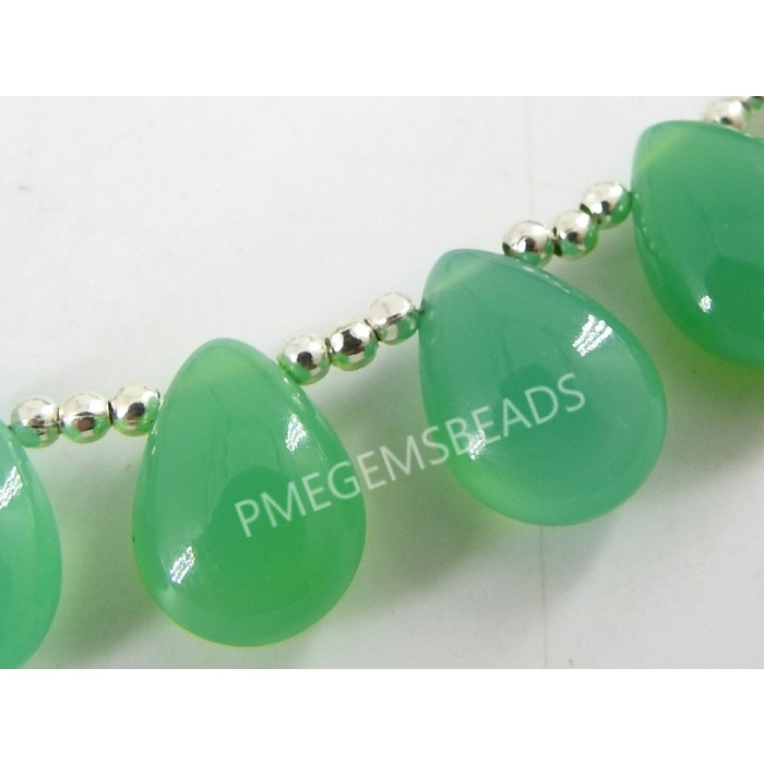 Chrysoprase Green Chalcedony Smooth Teardrop,Drop,Briolette,Earring Pair,For Making Jewelry,Wholesaler,Supplies 14X10MM Approx,PME-CY1 | Save 33% - Rajasthan Living 5