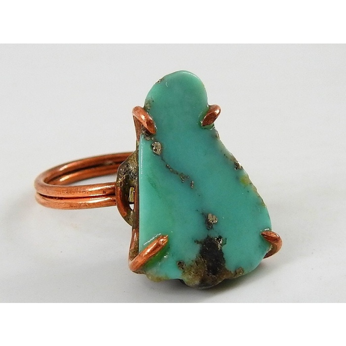 Arizona Turquoise Wire Wrapping Rings,Rough,Slice,Slab,Polished,Copper Jewelry,Adjustable,One Of A Kind,Wholesale Price,15-20MM Long CJ-1 | Save 33% - Rajasthan Living 7