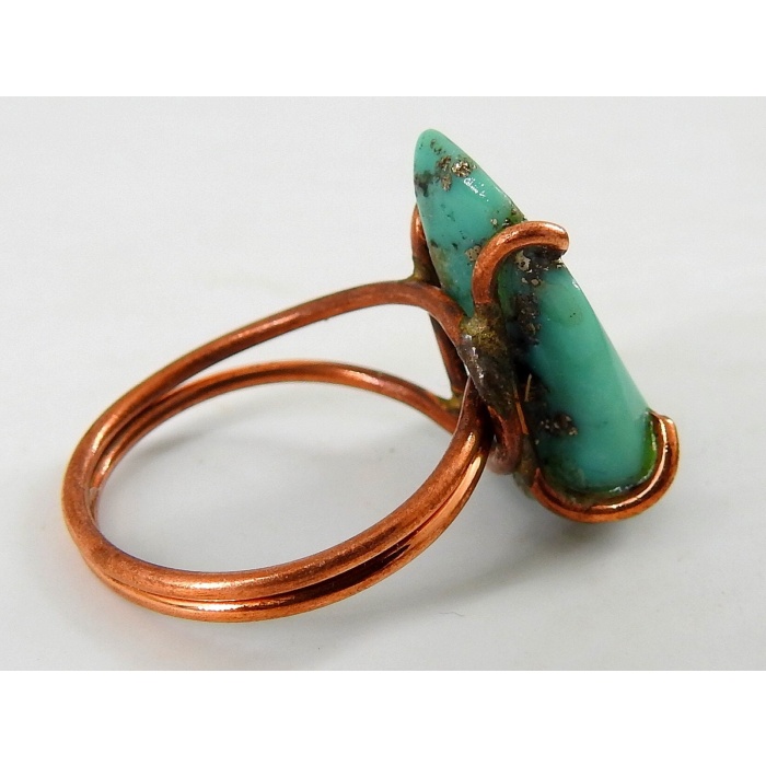 Arizona Turquoise Wire Wrapping Rings,Rough,Slice,Slab,Polished,Copper Jewelry,Adjustable,One Of A Kind,Wholesale Price,15-20MM Long CJ-1 | Save 33% - Rajasthan Living 10